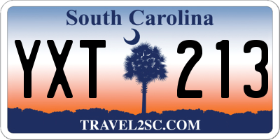 SC license plate YXT213