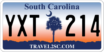SC license plate YXT214
