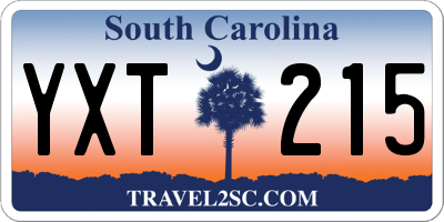 SC license plate YXT215