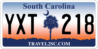 SC license plate YXT218