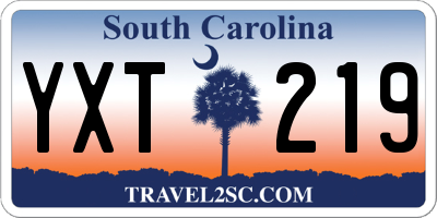 SC license plate YXT219