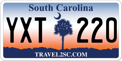 SC license plate YXT220