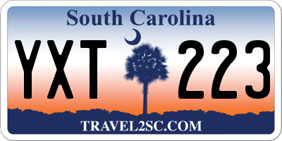 SC license plate YXT223