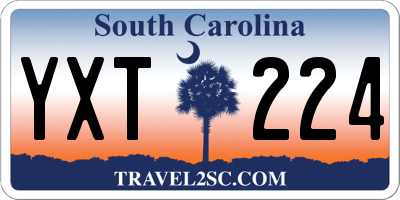 SC license plate YXT224