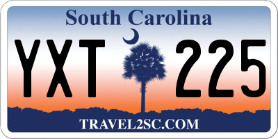 SC license plate YXT225