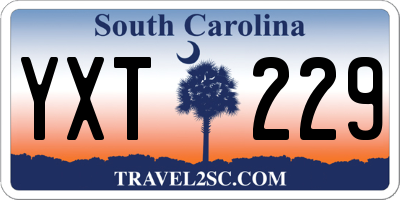 SC license plate YXT229