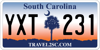 SC license plate YXT231