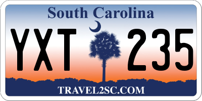 SC license plate YXT235
