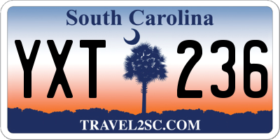 SC license plate YXT236