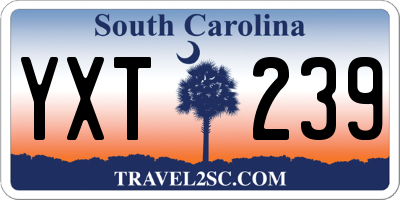 SC license plate YXT239