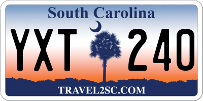 SC license plate YXT240