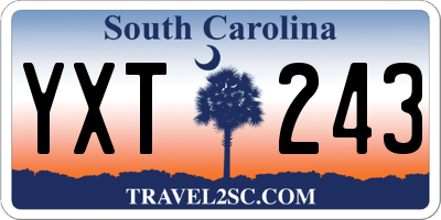 SC license plate YXT243