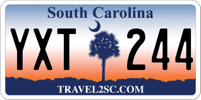 SC license plate YXT244