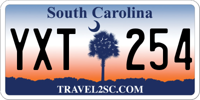 SC license plate YXT254