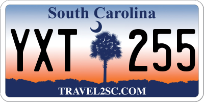SC license plate YXT255