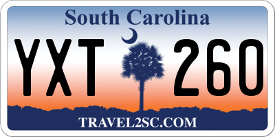 SC license plate YXT260