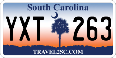 SC license plate YXT263