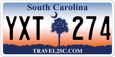 SC license plate YXT274