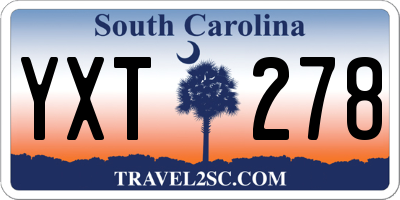 SC license plate YXT278