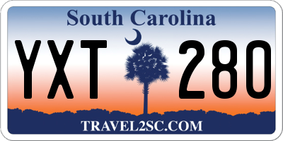 SC license plate YXT280
