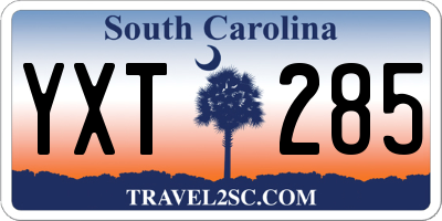 SC license plate YXT285