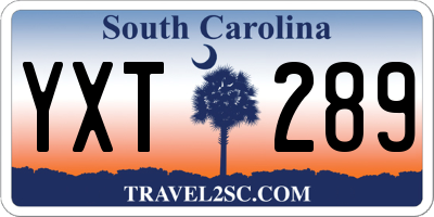 SC license plate YXT289
