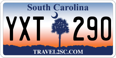 SC license plate YXT290