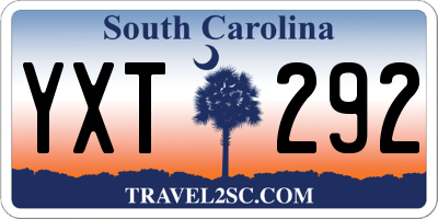 SC license plate YXT292
