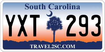 SC license plate YXT293