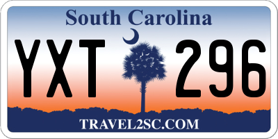 SC license plate YXT296
