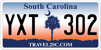 SC license plate YXT302