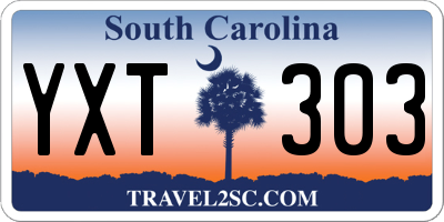 SC license plate YXT303