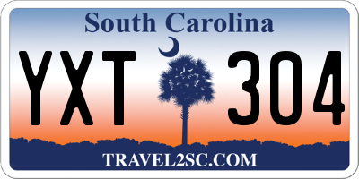 SC license plate YXT304