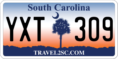 SC license plate YXT309