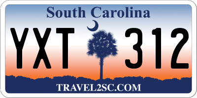 SC license plate YXT312