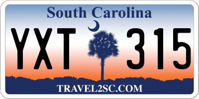 SC license plate YXT315