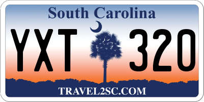 SC license plate YXT320