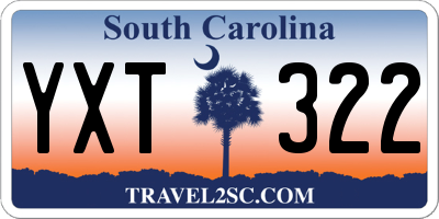 SC license plate YXT322
