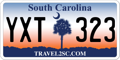 SC license plate YXT323