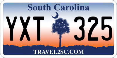 SC license plate YXT325