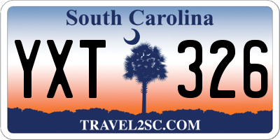 SC license plate YXT326