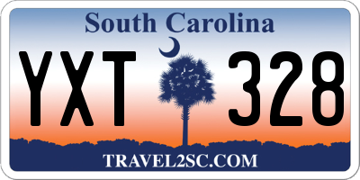 SC license plate YXT328