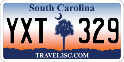 SC license plate YXT329