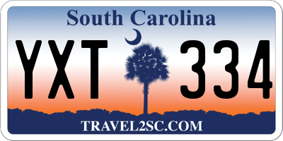 SC license plate YXT334