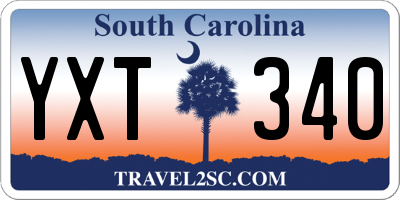 SC license plate YXT340
