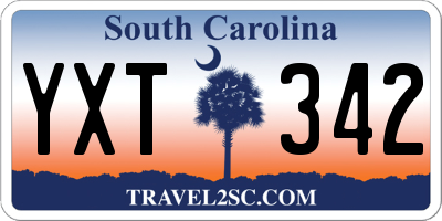 SC license plate YXT342