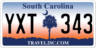 SC license plate YXT343