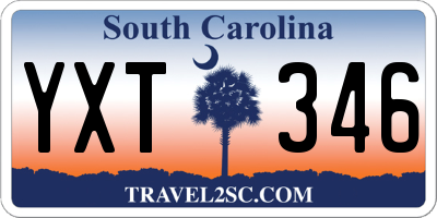 SC license plate YXT346