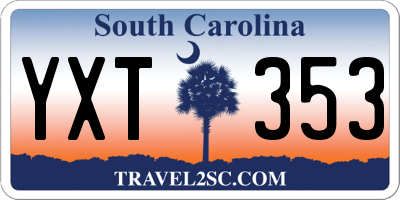 SC license plate YXT353