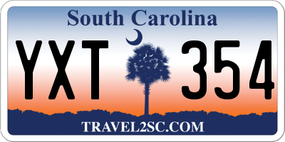 SC license plate YXT354